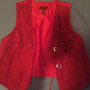 Red Vest with Fringe